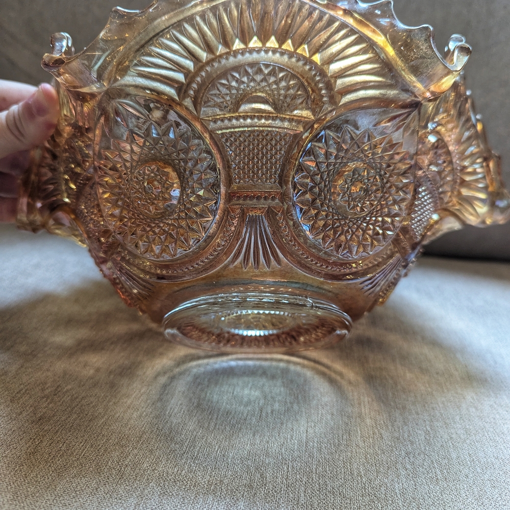 Vintage Glass Bowl with Intricate Design